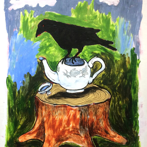 Untitled, Acrylic paint and ink on Bristol board